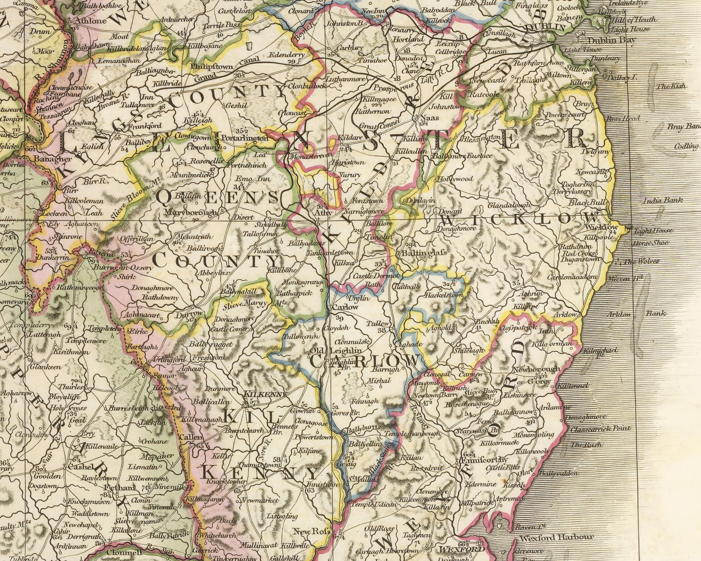Old Ireland Map 1798 by W. Faden - Dublin Belfast, Cork,Ulster Leinster