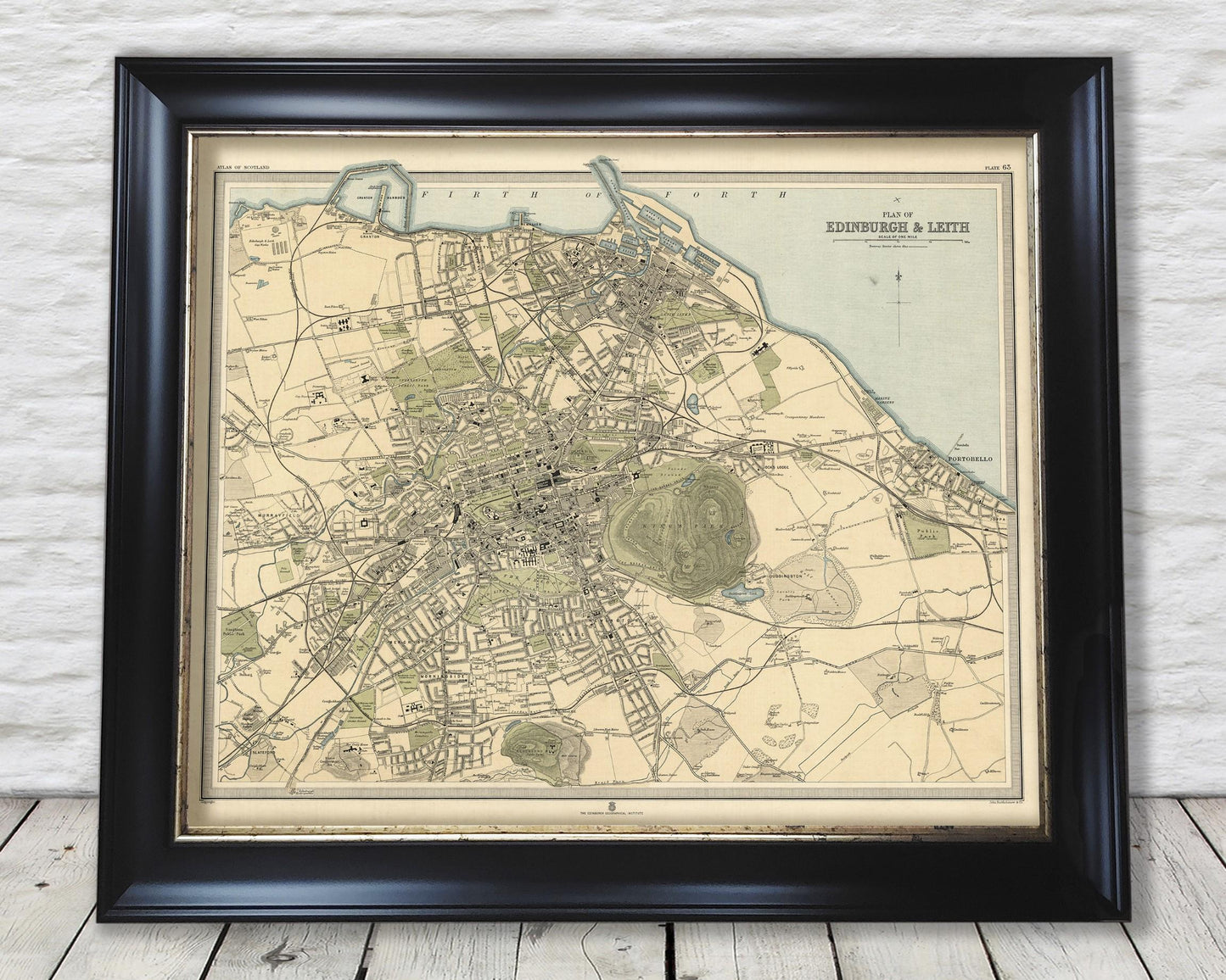 Old EDINBURGH Map 1912 by Bartholomew - Leith Portobello Murrayfield