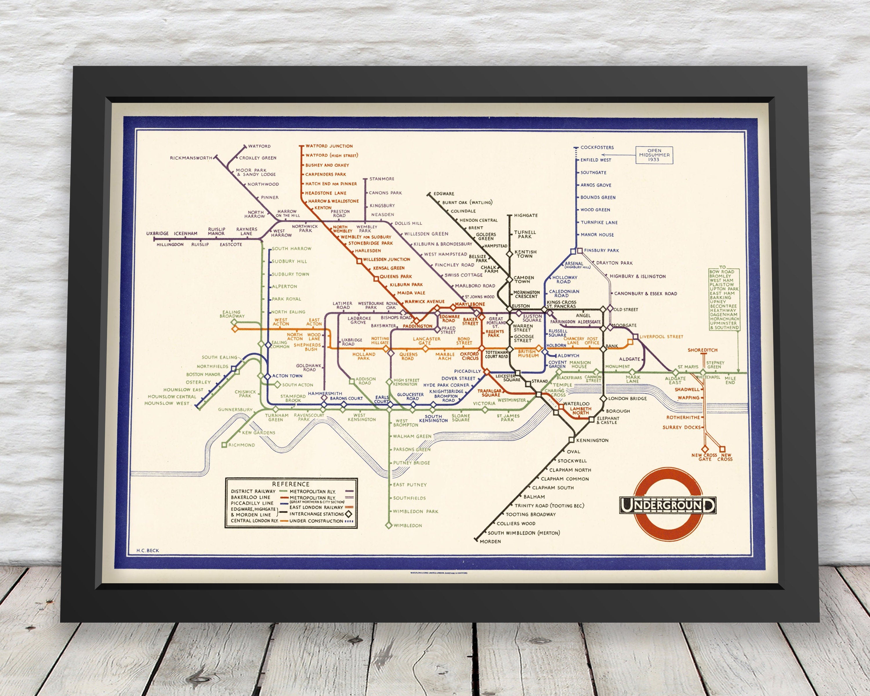 LONDON UNDERGROUND Map Harry Beck 1933 First Edition London Tube Map london-underground-map-harry-beck-1933-first-edition-london-tube-map