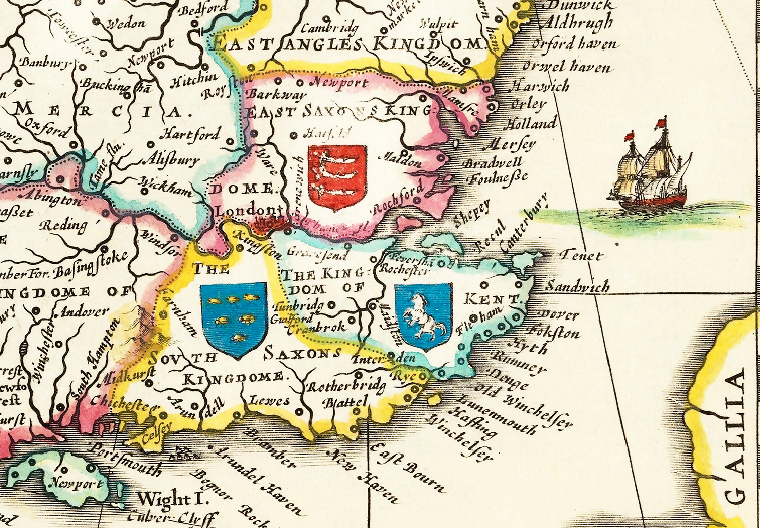 Anglo Saxon Map by Jan Jansson - Classic Maps and Prints