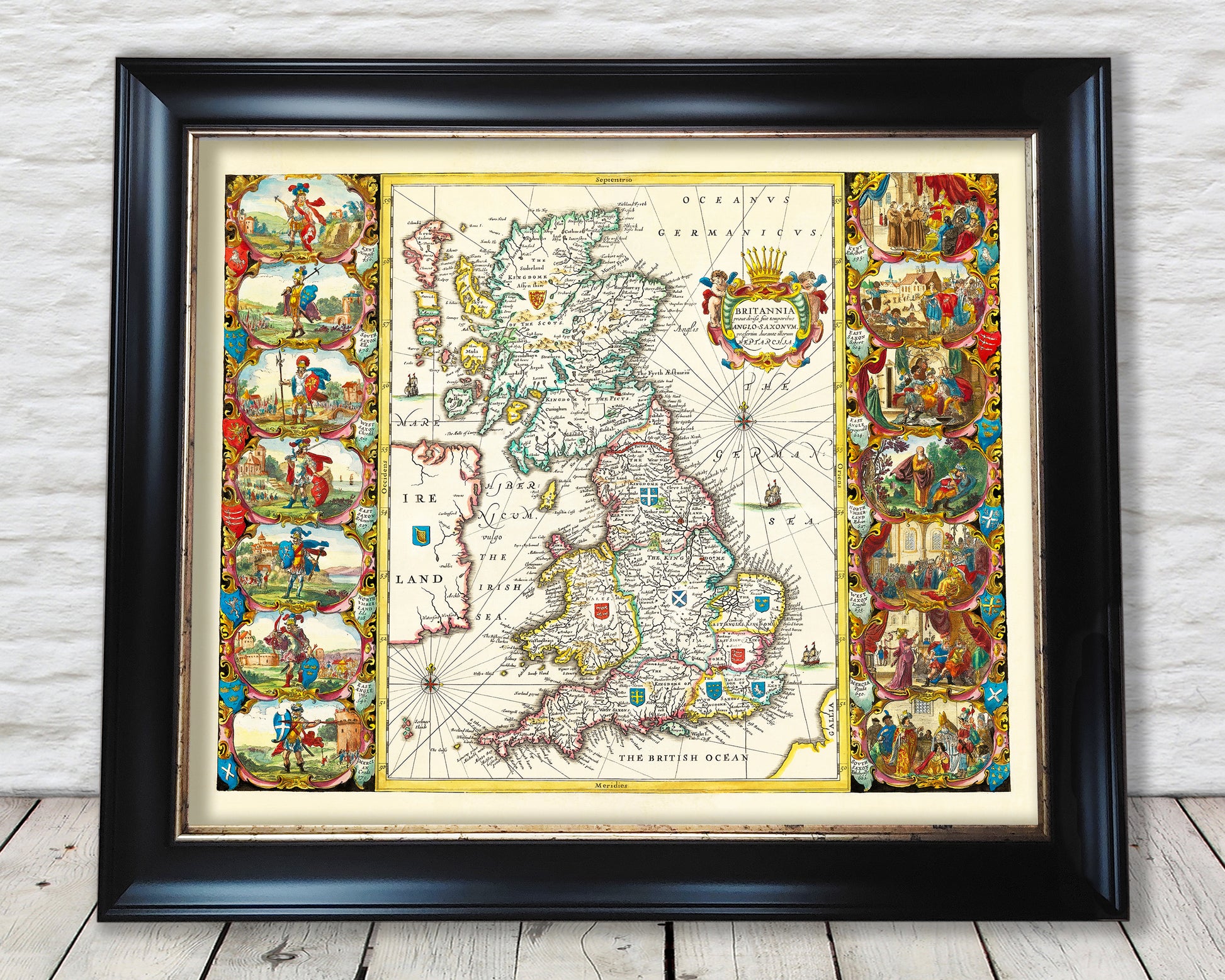 Anglo Saxon Map, Framed