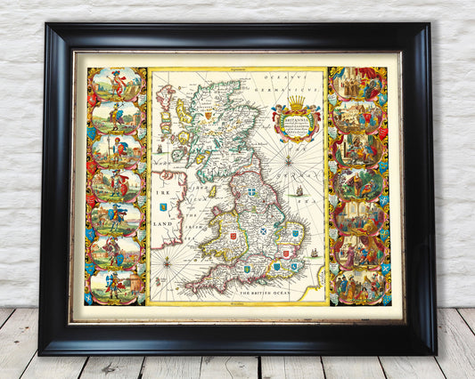 Anglo Saxon Map, Framed