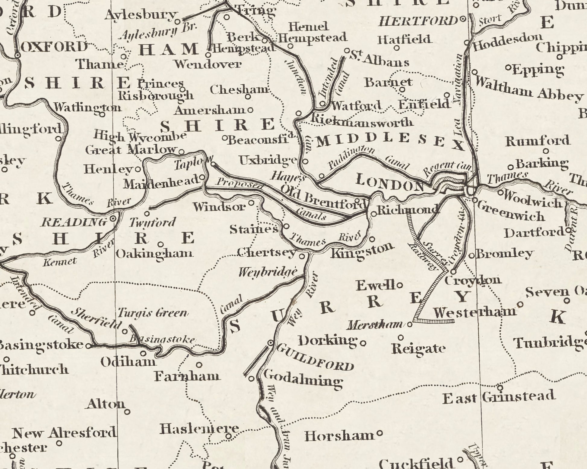 British Canal Map, London