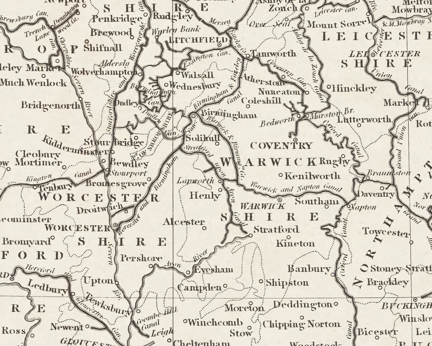 British Canal Map, around Birmingham