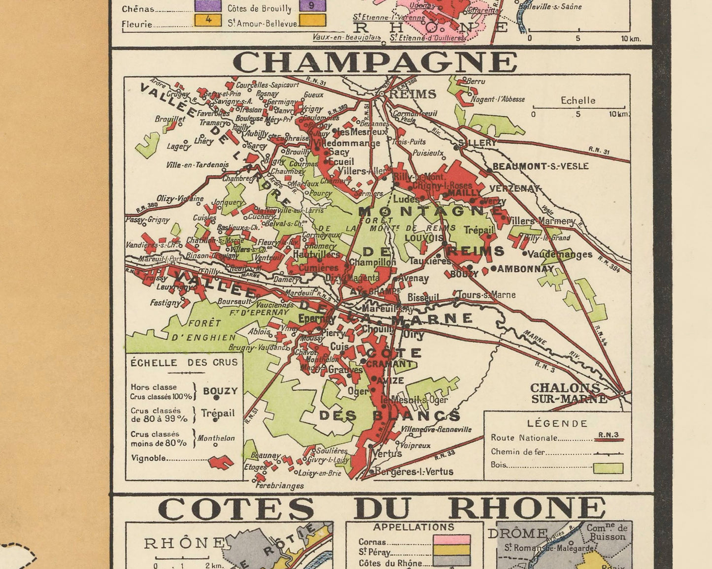 Wine Map of France, Champagne vineyard map