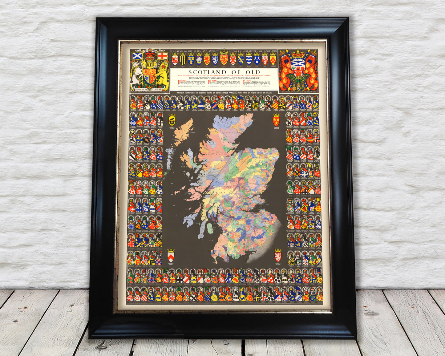 Clan Mapof Scotland, framed