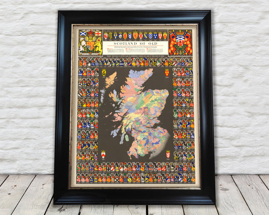 Clan Mapof Scotland, framed