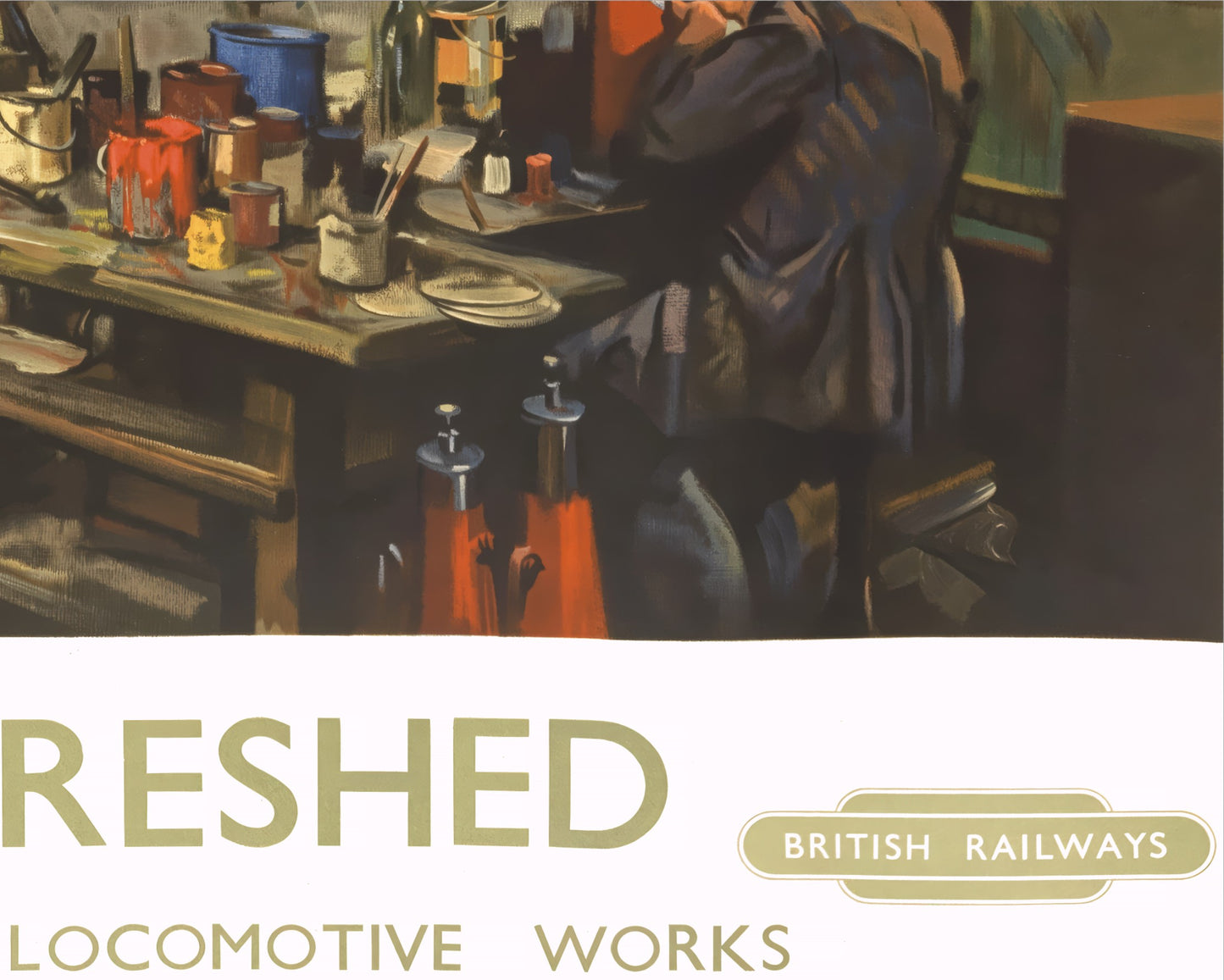 British Railways 'Giants Refreshed' print by Terence Cuneo 1947