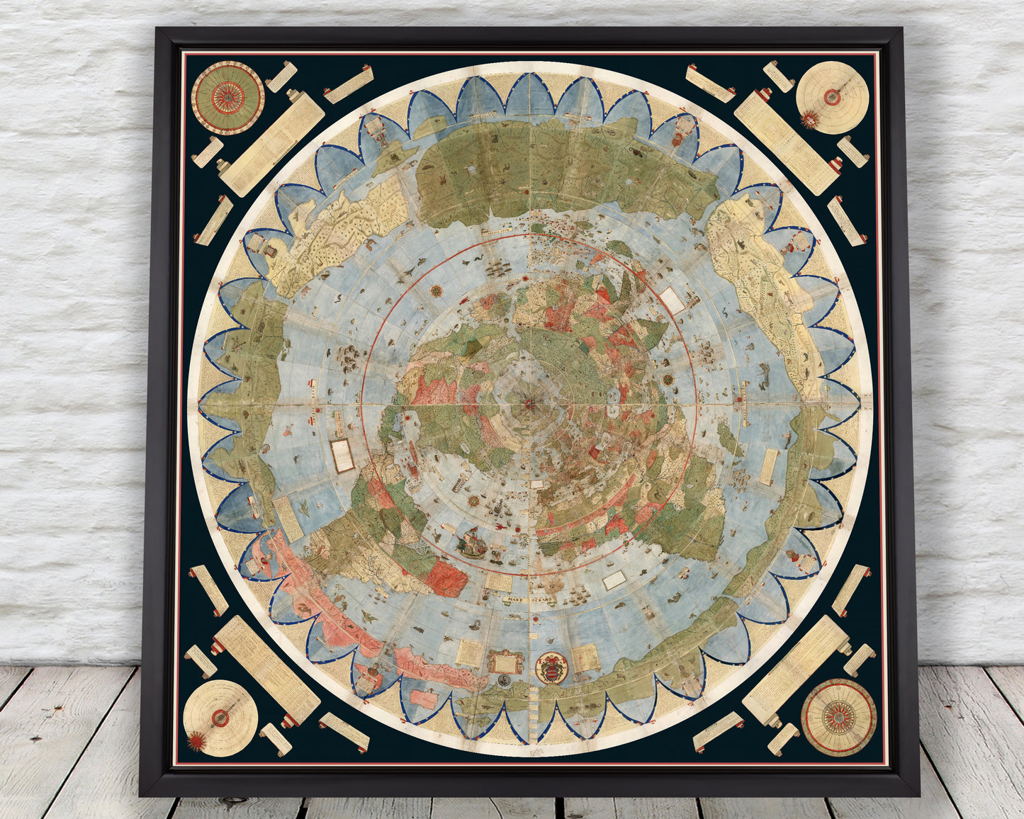 Flat Earth Map, framed