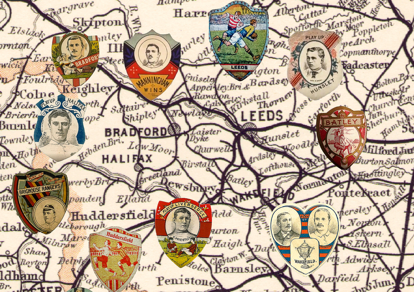 Rugby League Map, Yorkshire Teams