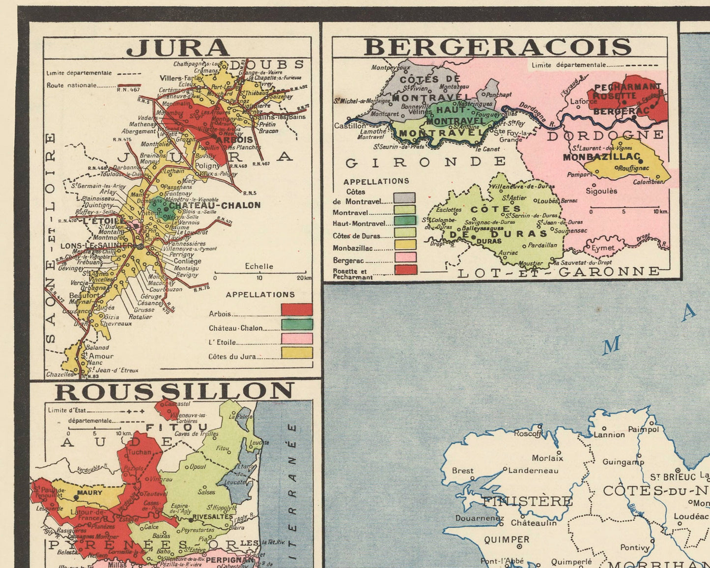 Wine Map of France, Jura wine map