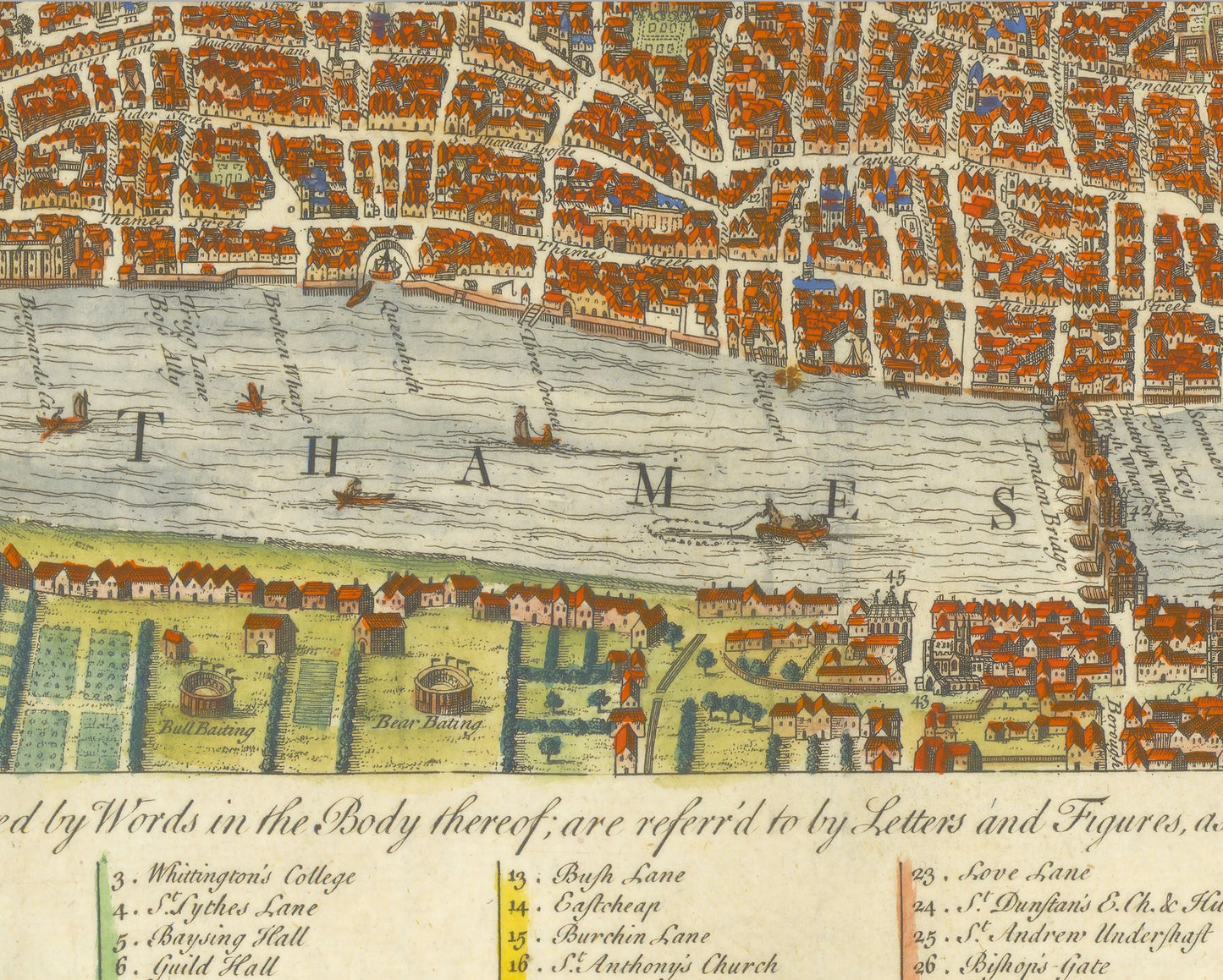 Stunning Agas 1560 LONDON Map by Wm MAITLAND 1738 Elizabethan London