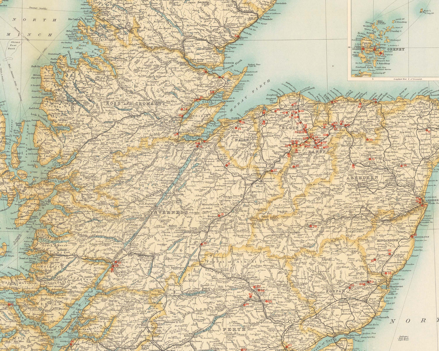 Scotland Distillery Map,  distilleries plotted