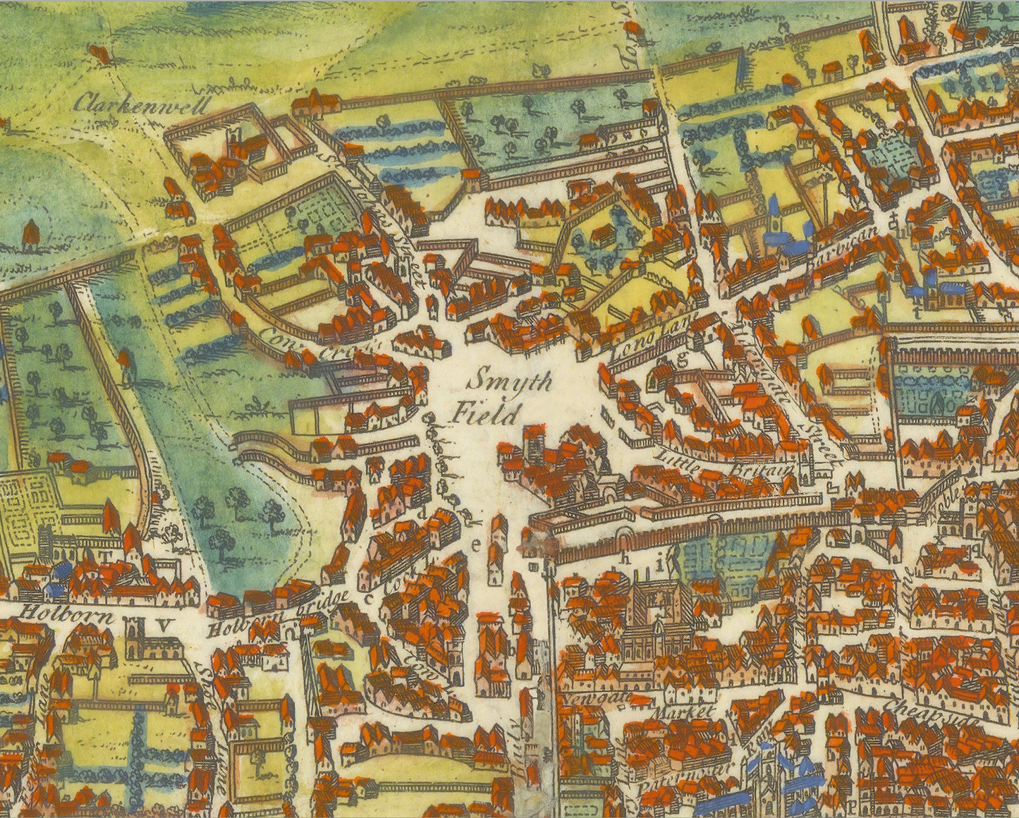 Stunning Agas 1560 LONDON Map by Wm MAITLAND 1738 Elizabethan London