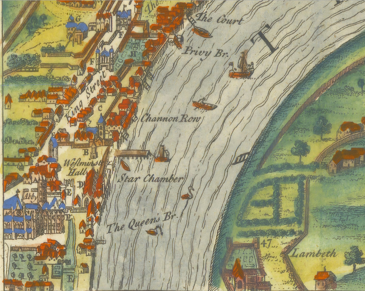 Stunning Agas 1560 LONDON Map by Wm MAITLAND 1738 Elizabethan London